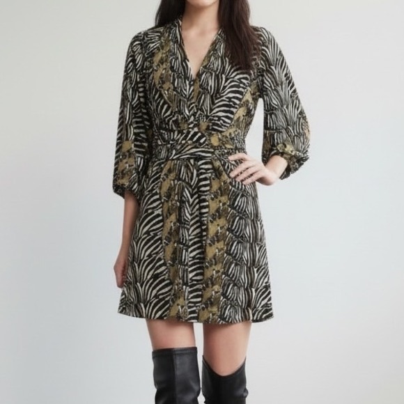 Banana Republic Dresses & Skirts - Banana Republic Issa London Zebra Print Kimono Jersey‎ Knit Mini Dress Animal 2
